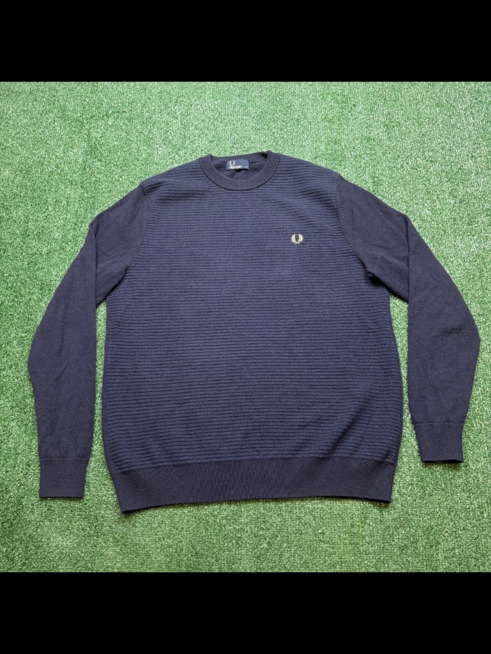 FRED PERRY Sweatshirt Mens Size XL Blue Long Sleeve Pullover Embroidered Logo